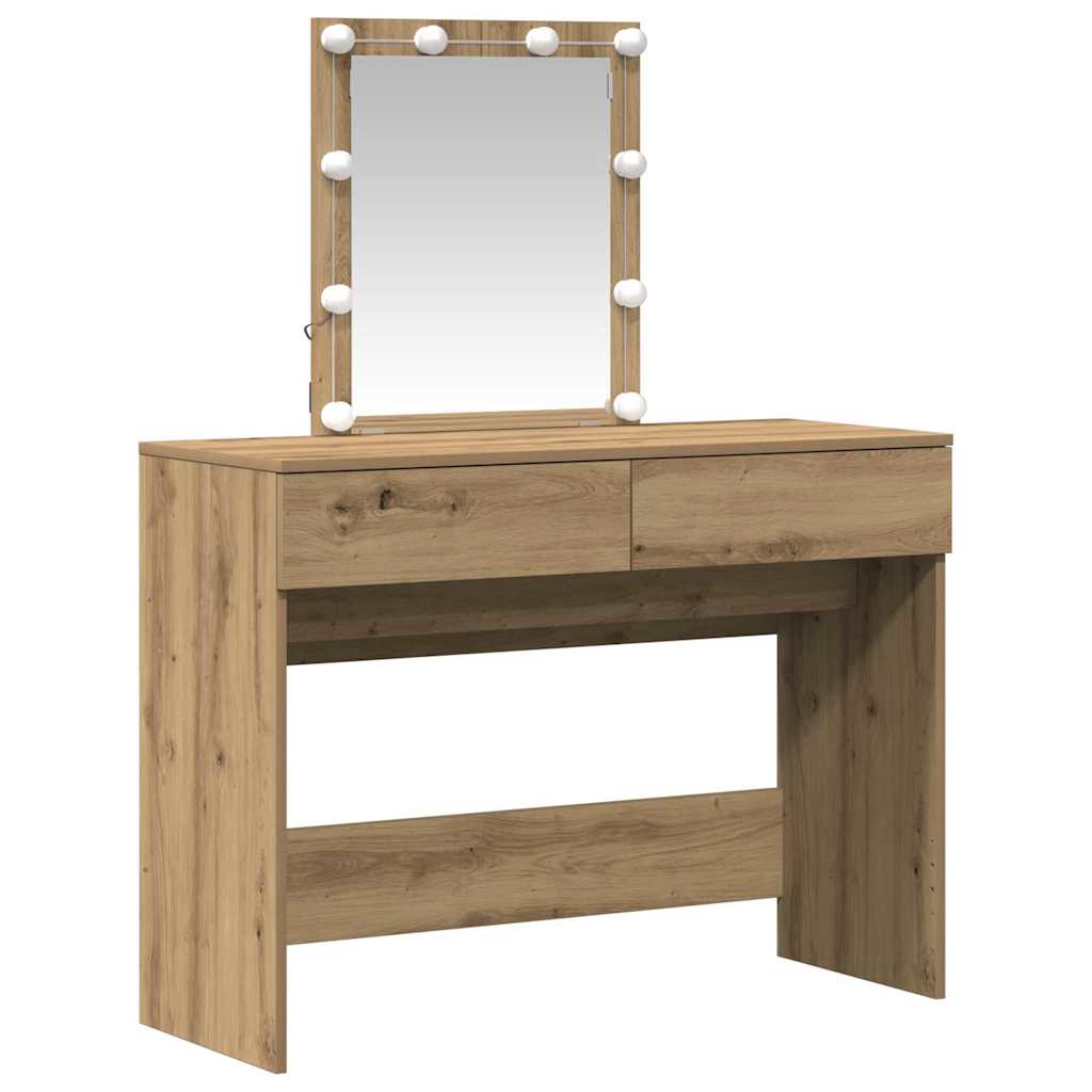 Schminktisch Eiche handwerklich 100 x 40 x 130 cm Holzwerkstoff