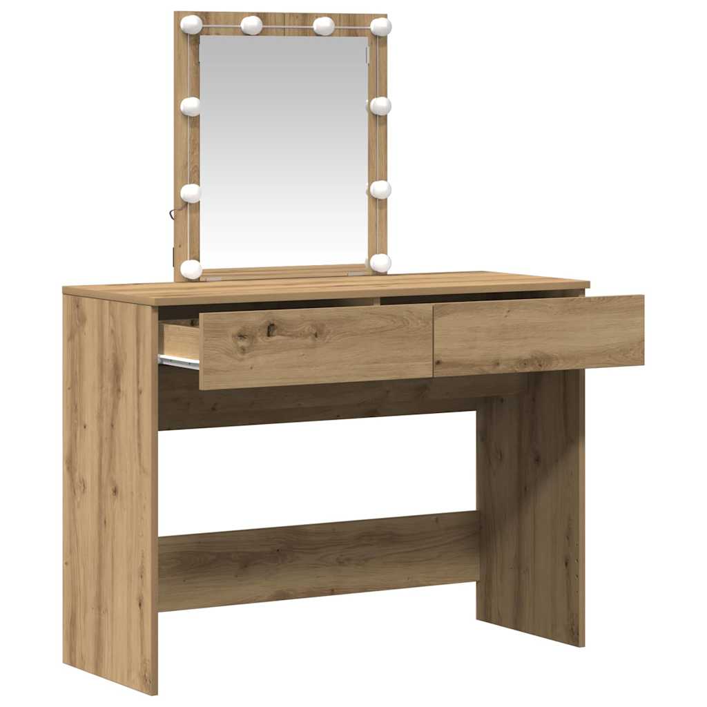 Schminktisch Eiche handwerklich 100 x 40 x 130 cm Holzwerkstoff