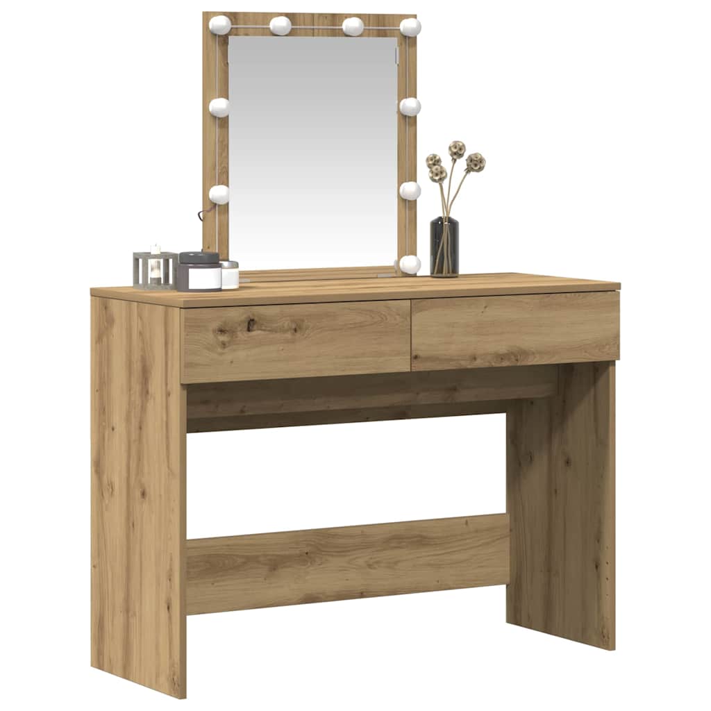 Schminktisch Eiche handwerklich 100 x 40 x 130 cm Holzwerkstoff
