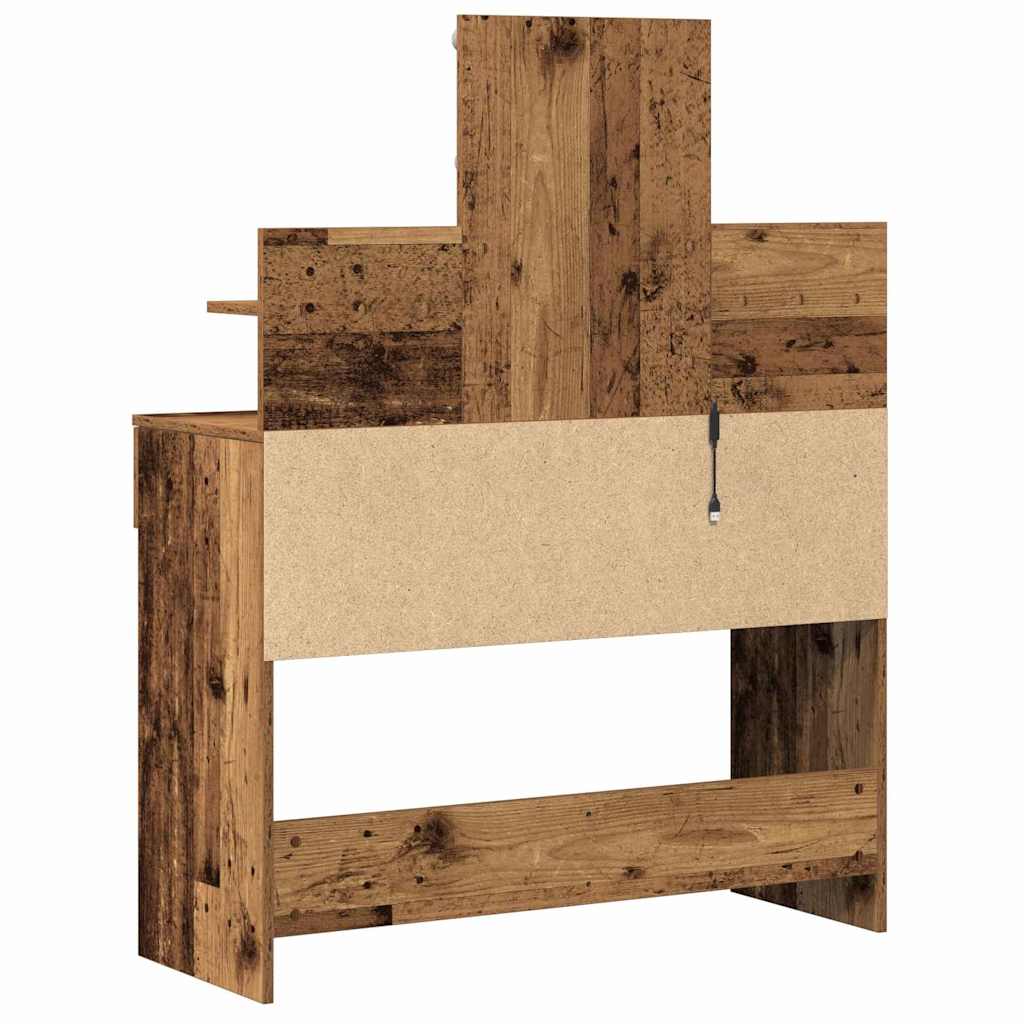 Schminktisch mit Regal Altholz 100 x 40 x 130 cm Holzwerkstoff