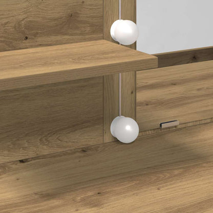 Schminktisch Eiche handwerklich 100 x 40 x 130 cm Holzwerkstoff