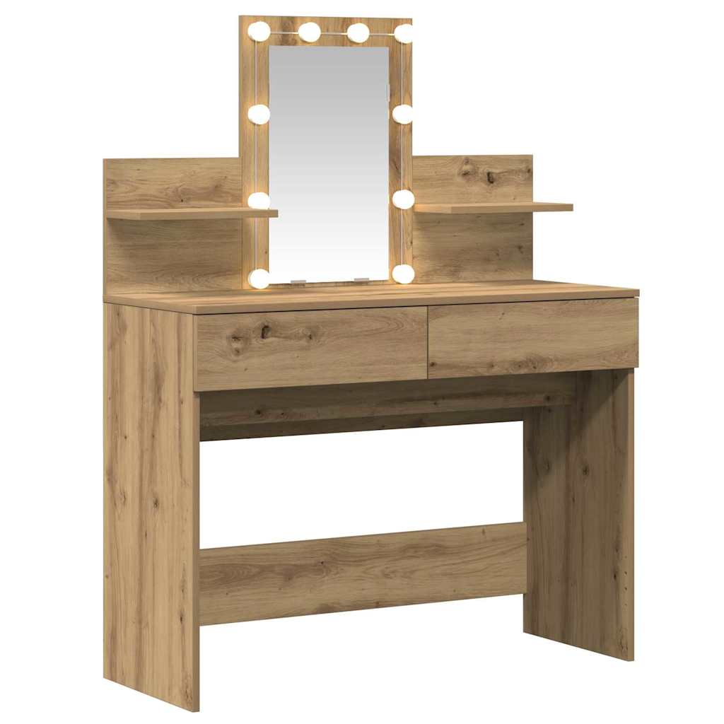 Schminktisch Eiche handwerklich 100 x 40 x 130 cm Holzwerkstoff