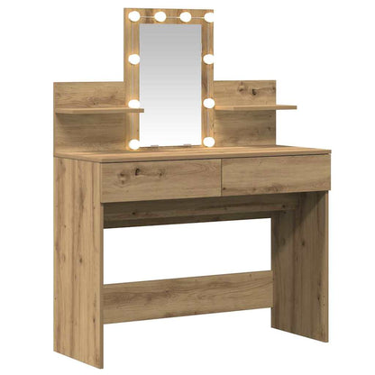 Schminktisch Eiche handwerklich 100 x 40 x 130 cm Holzwerkstoff