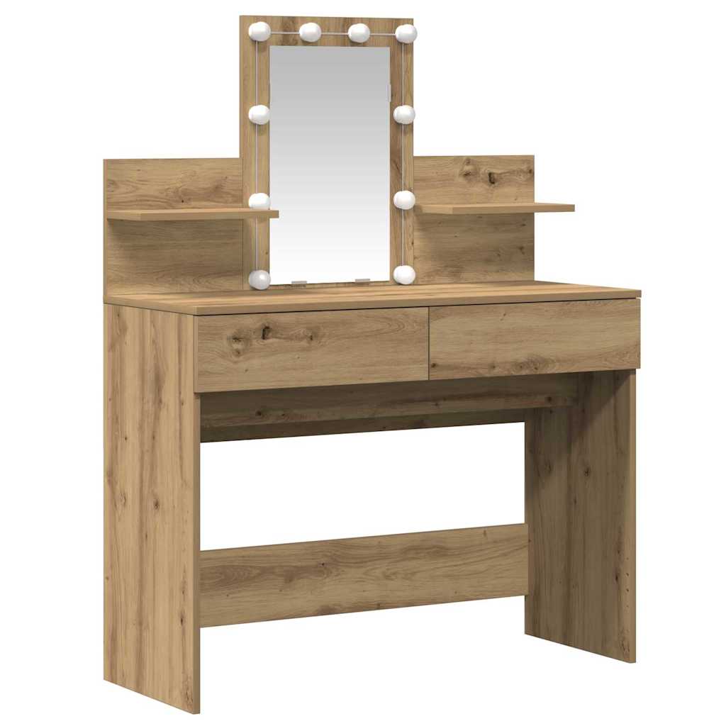 Schminktisch Eiche handwerklich 100 x 40 x 130 cm Holzwerkstoff