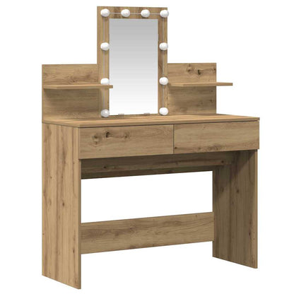 Schminktisch Eiche handwerklich 100 x 40 x 130 cm Holzwerkstoff