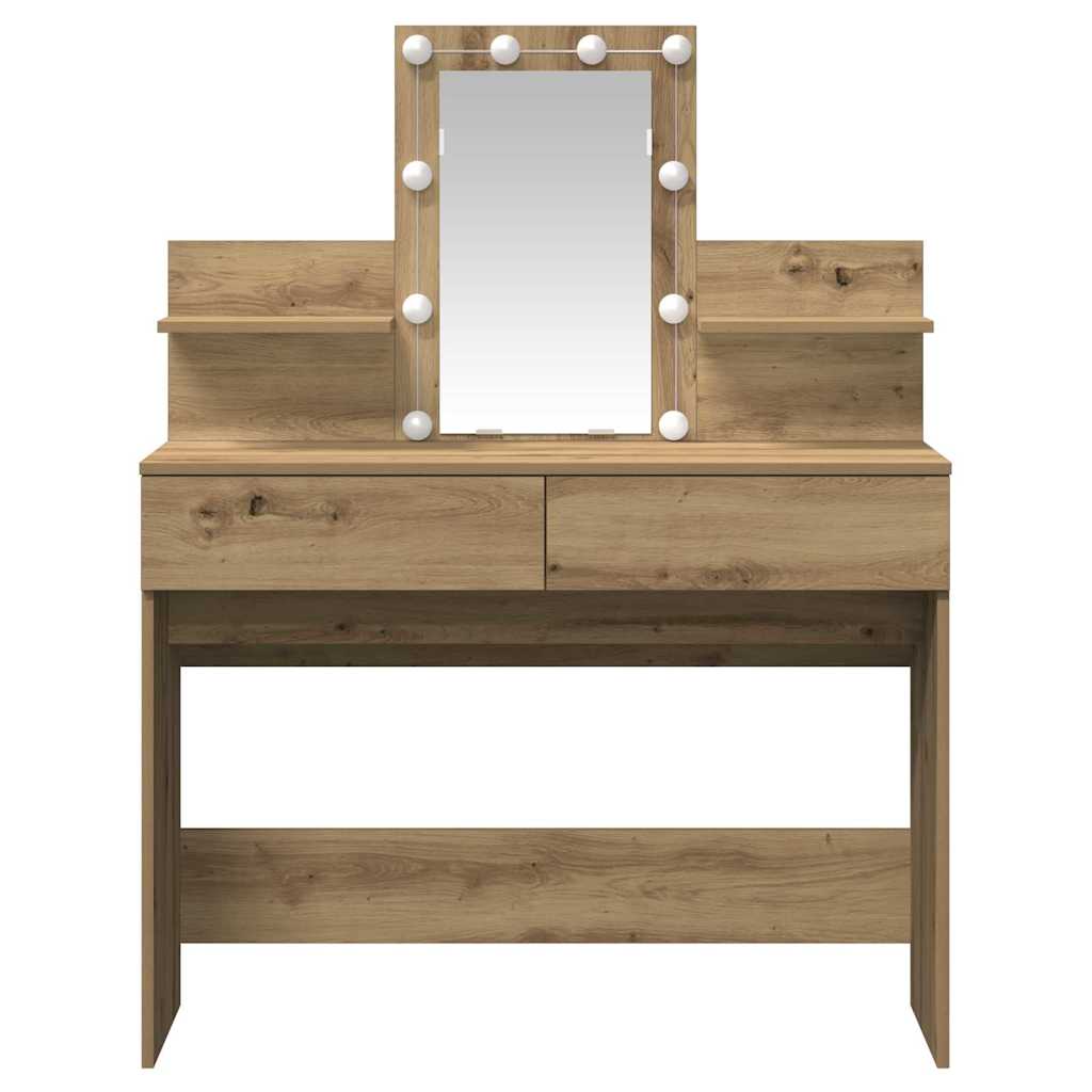 Schminktisch Eiche handwerklich 100 x 40 x 130 cm Holzwerkstoff