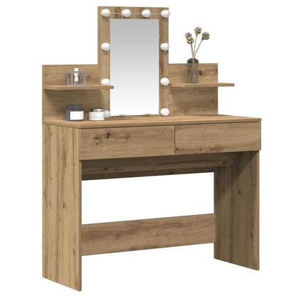 Schminktisch Eiche handwerklich 100 x 40 x 130 cm Holzwerkstoff