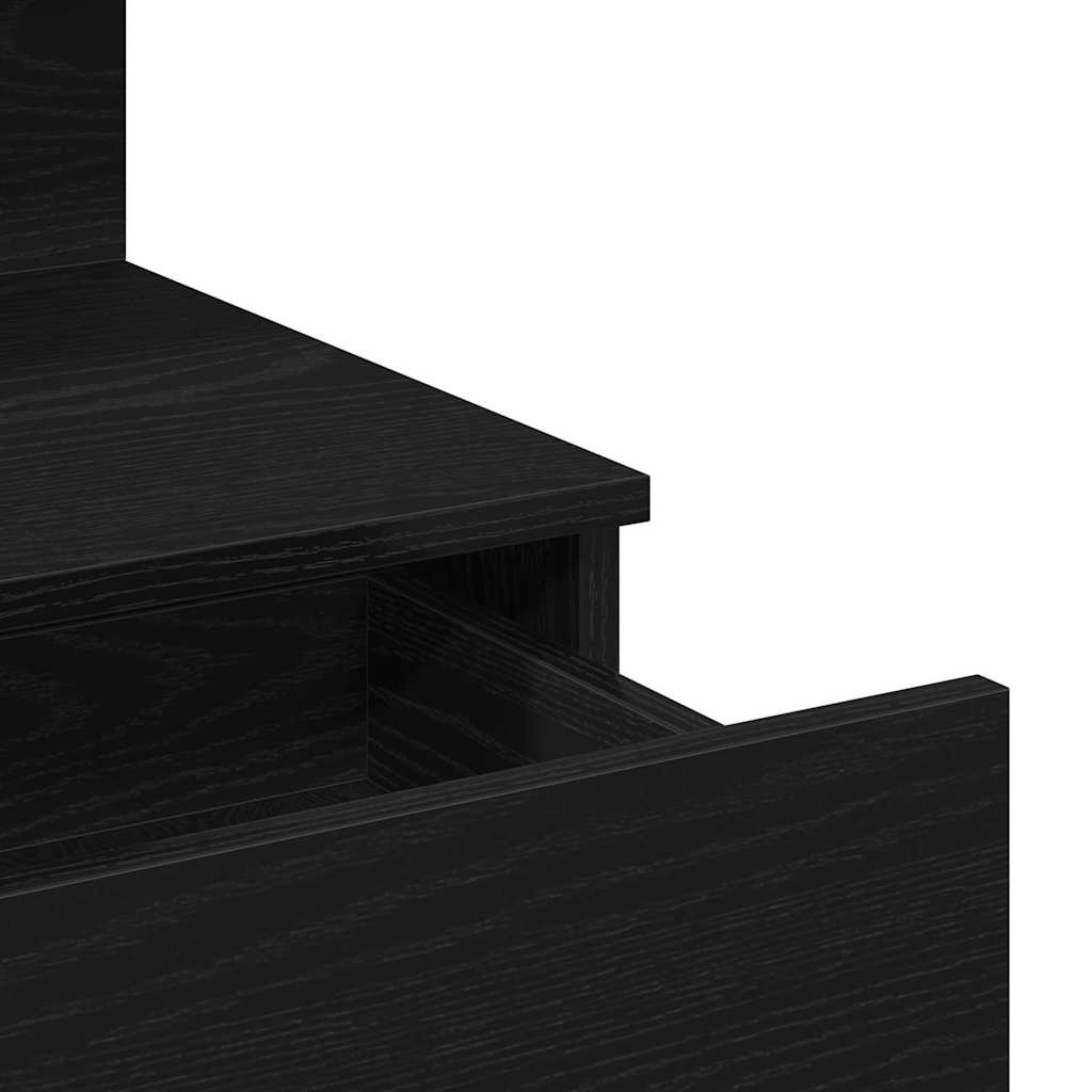 Schminktisch mit Regal Schwarz Eichen-Optik 100 x 40 x 130 cm