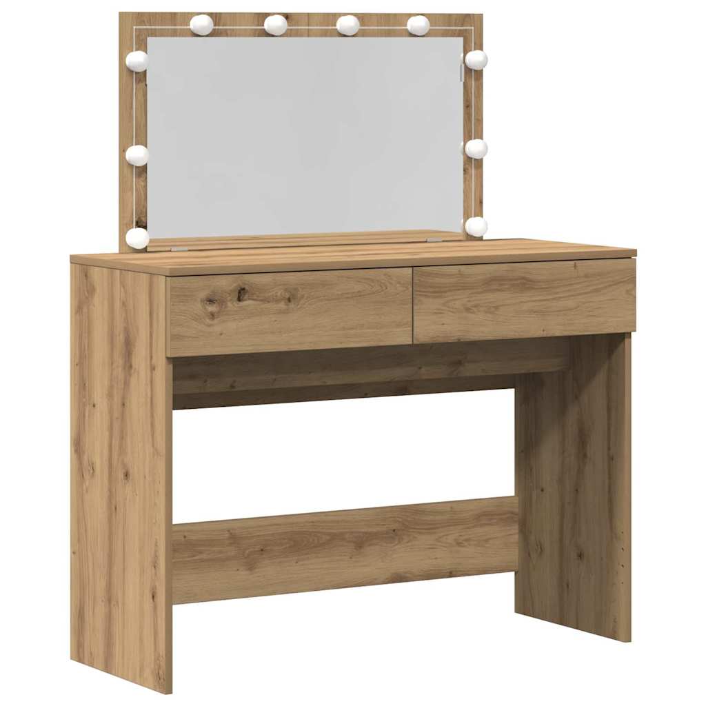 Schminktisch Eiche handwerklich 100 x 40 x 120 cm Holzwerkstoff