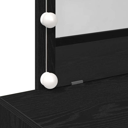 Schminktisch mit Spiegel Schwarz Eichen-Optik 100 x 40 x 120 cm