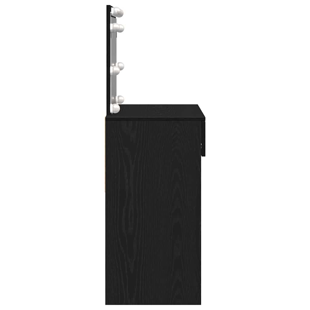 Schminktisch mit Spiegel Schwarz Eichen-Optik 100 x 40 x 120 cm