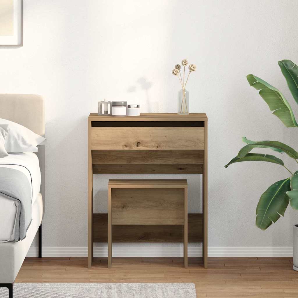 Schminktisch Eiche handwerklich 60 x 40 x 75 cm Holzwerkstoff