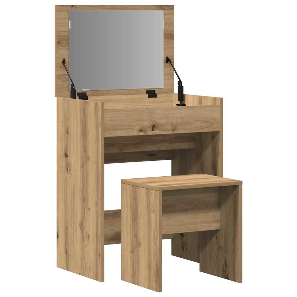 Schminktisch Eiche handwerklich 60 x 40 x 75 cm Holzwerkstoff
