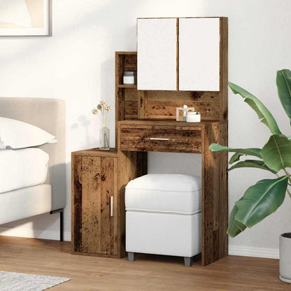Schminktisch mit Tür Altholz 80 x 35 x 132 cm Holzwerkstoff