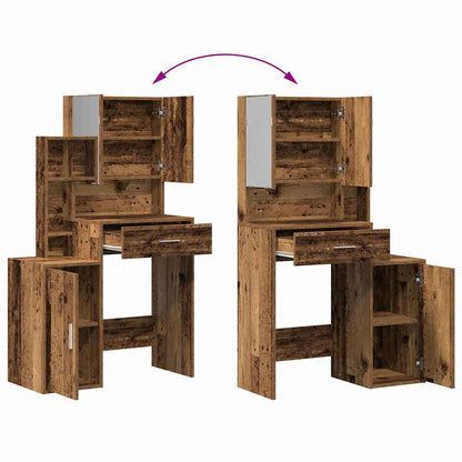 Schminktisch mit Tür Altholz 80 x 35 x 132 cm Holzwerkstoff