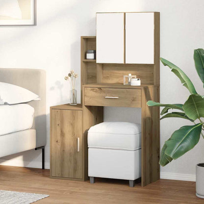 Schminktisch Eiche handwerklich 80 x 35 x 132 cm Holzwerkstoff