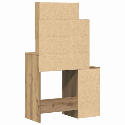 Schminktisch Eiche handwerklich 80 x 35 x 132 cm Holzwerkstoff