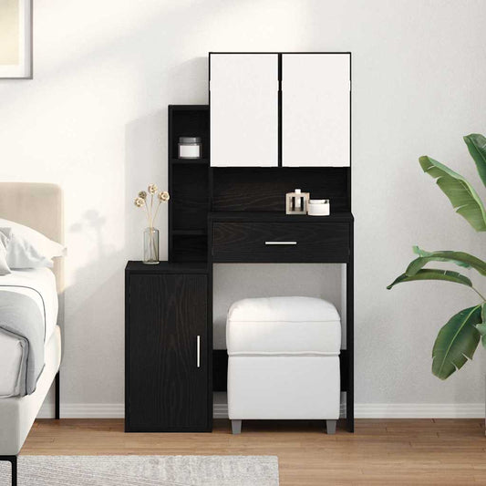 Schminktisch Schwarze Eiche 80 x 35 x 132 cm Holzwerkstoff