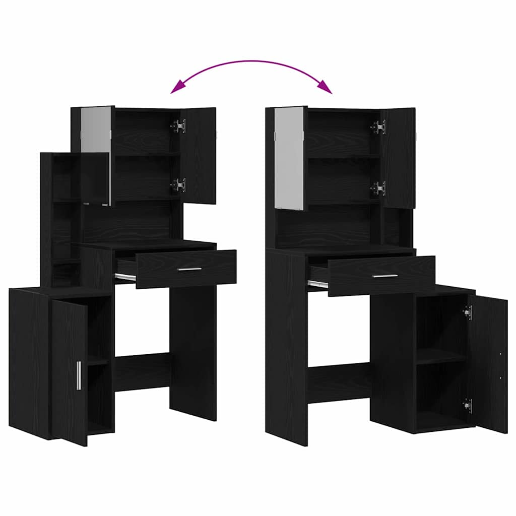 Schminktisch Schwarze Eiche 80 x 35 x 132 cm Holzwerkstoff
