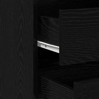 Kommode Schwarze Eiche 60 x 41 x 58 cm Holzwerkstoff