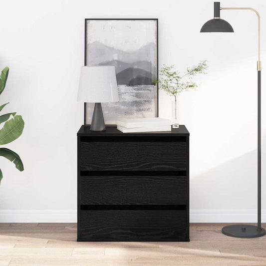 Kommode Schwarze Eiche 60 x 41 x 58 cm Holzwerkstoff