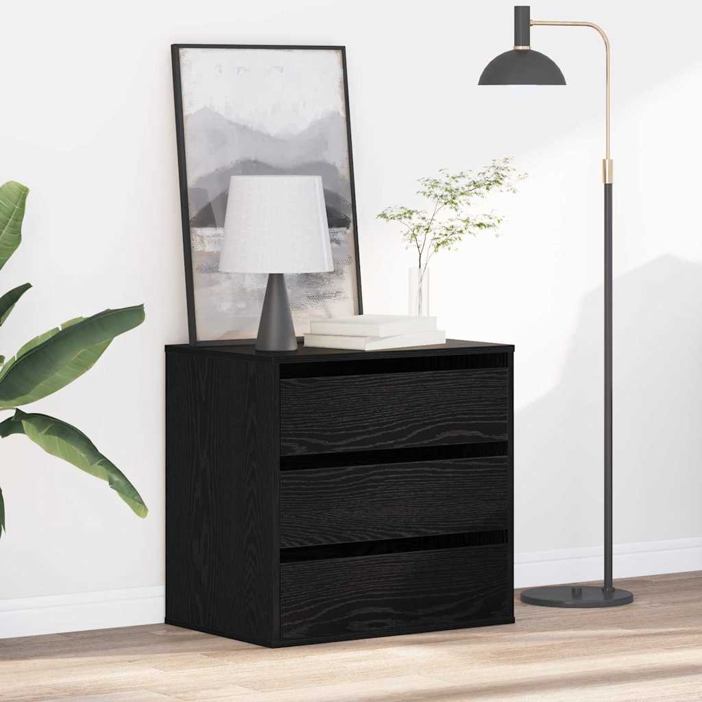 Kommode Schwarze Eiche 60 x 41 x 58 cm Holzwerkstoff