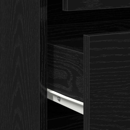 Kommode Schwarze Eiche 80 x 41 x 58 cm Holzwerkstoff