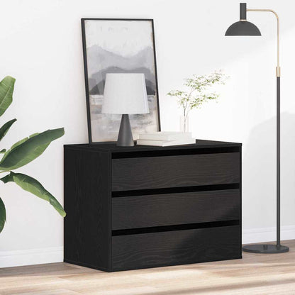 Kommode Schwarze Eiche 80 x 41 x 58 cm Holzwerkstoff