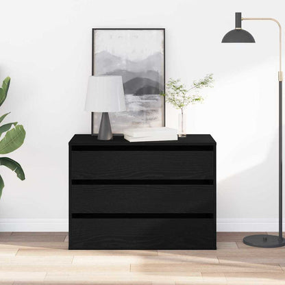 Kommode Schwarze Eiche 80 x 41 x 58 cm Holzwerkstoff