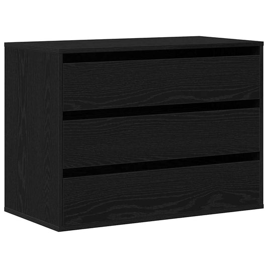 Kommode Schwarze Eiche 80 x 41 x 58 cm Holzwerkstoff