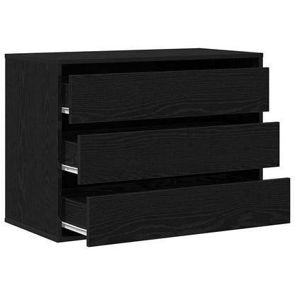 Kommode Schwarze Eiche 80 x 41 x 58 cm Holzwerkstoff
