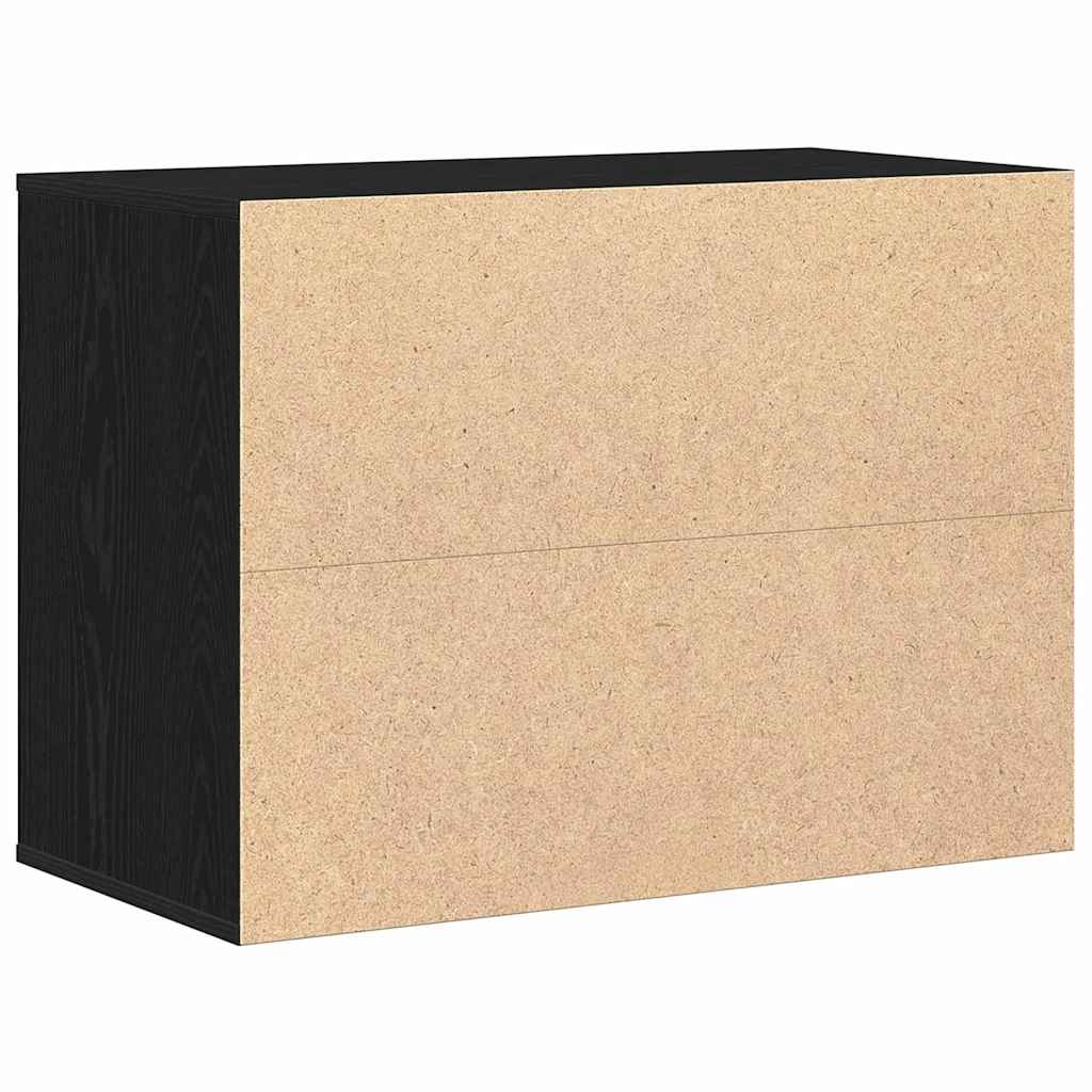 Kommode Schwarze Eiche 80 x 41 x 58 cm Holzwerkstoff