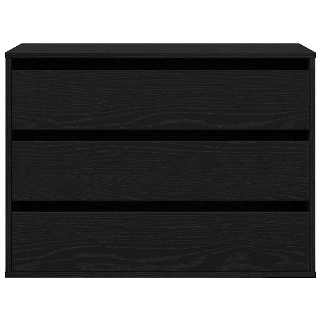 Kommode Schwarze Eiche 80 x 41 x 58 cm Holzwerkstoff