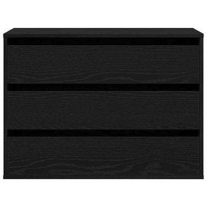Kommode Schwarze Eiche 80 x 41 x 58 cm Holzwerkstoff