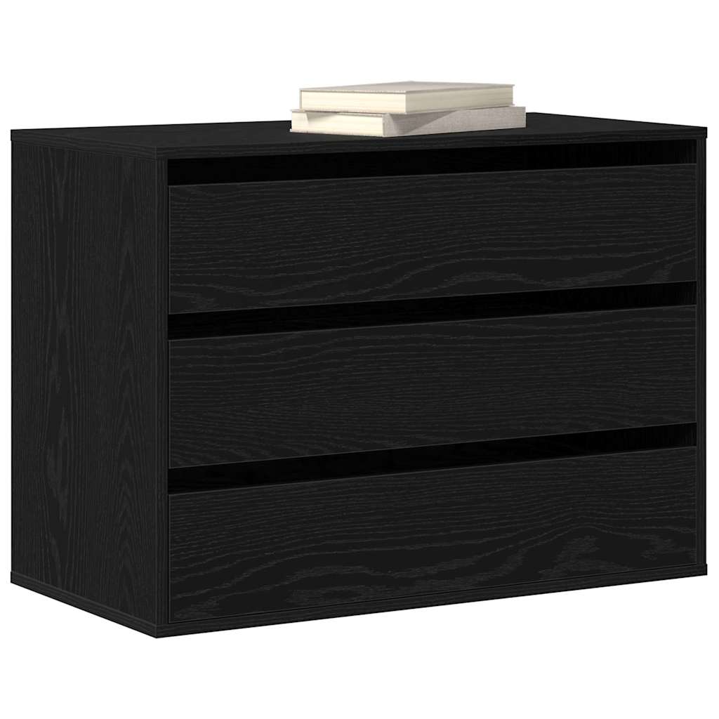Kommode Schwarze Eiche 80 x 41 x 58 cm Holzwerkstoff