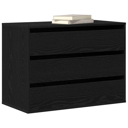 Kommode Schwarze Eiche 80 x 41 x 58 cm Holzwerkstoff