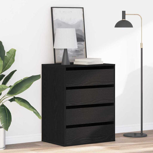 Kommode Schwarze Eiche 60 x 41 x 76 cm Holzwerkstoff
