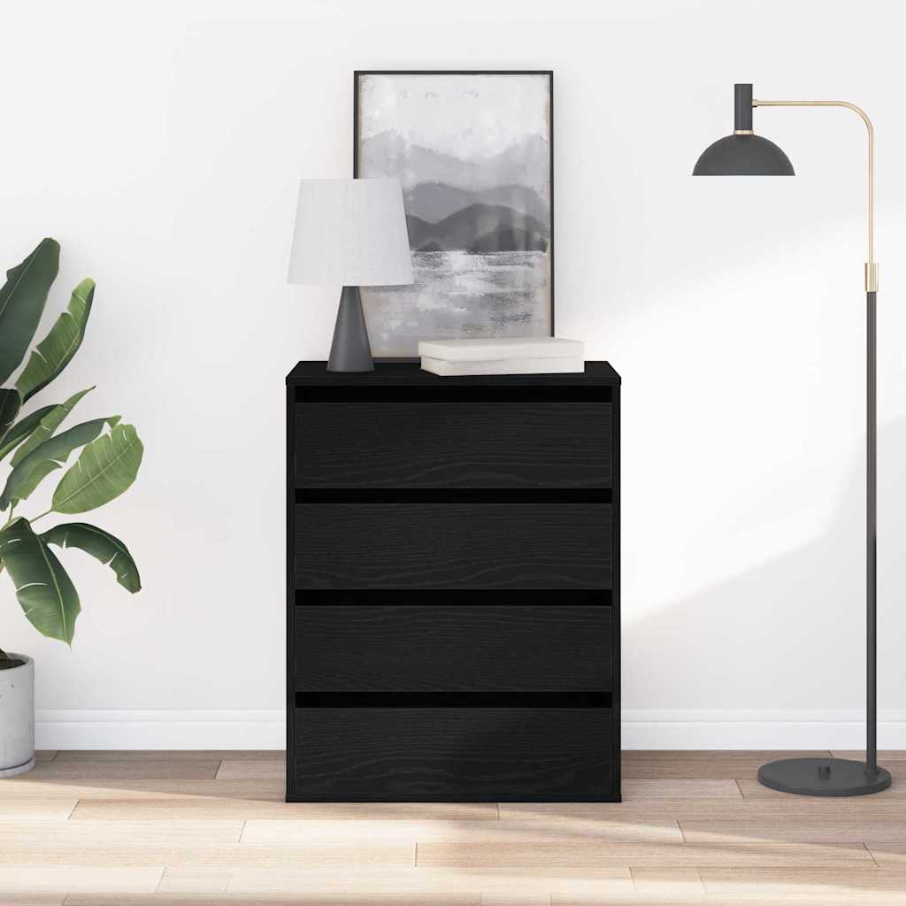 Kommode Schwarze Eiche 60 x 41 x 76 cm Holzwerkstoff