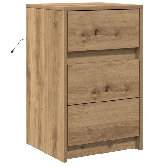 Nachttisch Eiche handwerklich 38 x 34 x 61 cm Holzwerkstoff