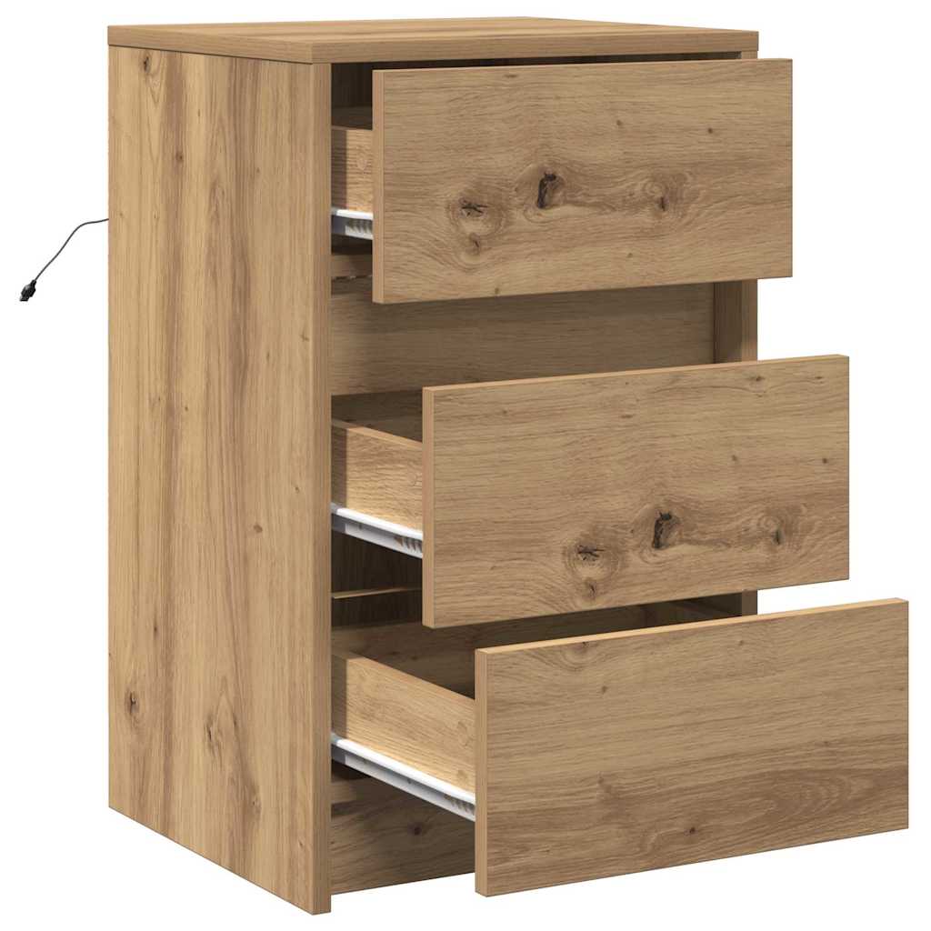 Nachttisch Eiche handwerklich 38 x 34 x 61 cm Holzwerkstoff