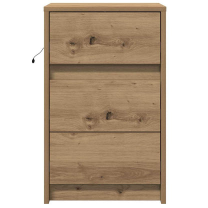 Nachttisch Eiche handwerklich 38 x 34 x 61 cm Holzwerkstoff