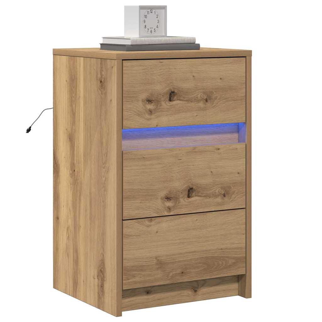 Nachttisch Eiche handwerklich 38 x 34 x 61 cm Holzwerkstoff