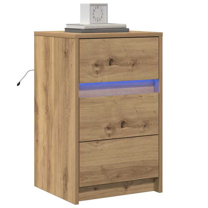 Nachttisch Eiche handwerklich 38 x 34 x 61 cm Holzwerkstoff