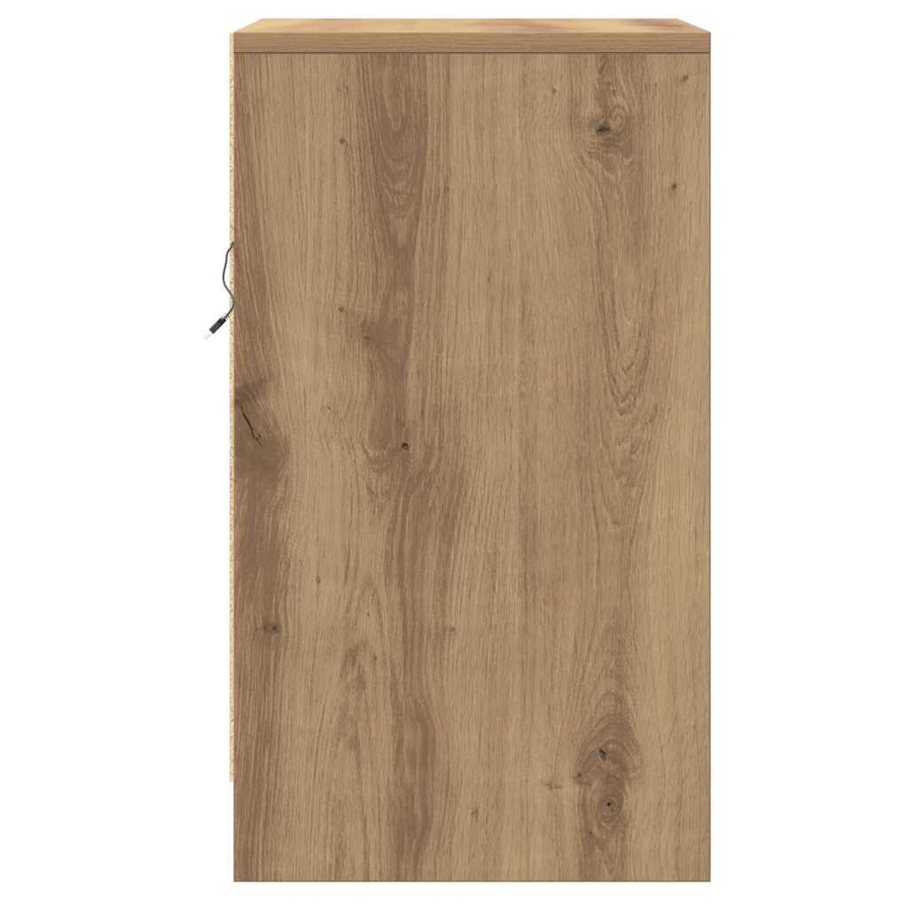 Nachttisch Eiche handwerklich 38 x 34 x 61 cm Holzwerkstoff