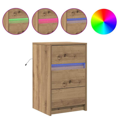 Nachttisch Eiche handwerklich 38 x 34 x 61 cm Holzwerkstoff