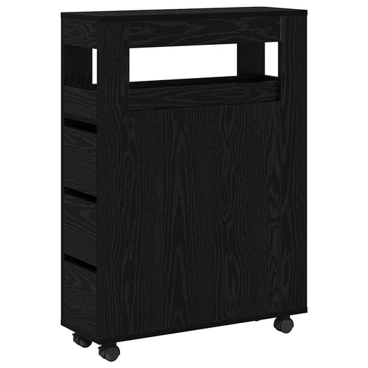 Schmaler Badezimmer-Schrank Schwarze Eiche 65 x 23 x 87 cm