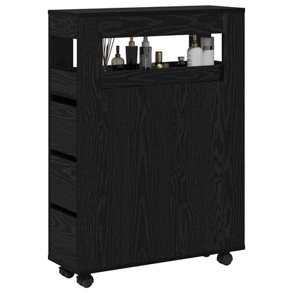 Schmaler Badezimmer-Schrank Schwarze Eiche 65 x 23 x 87 cm