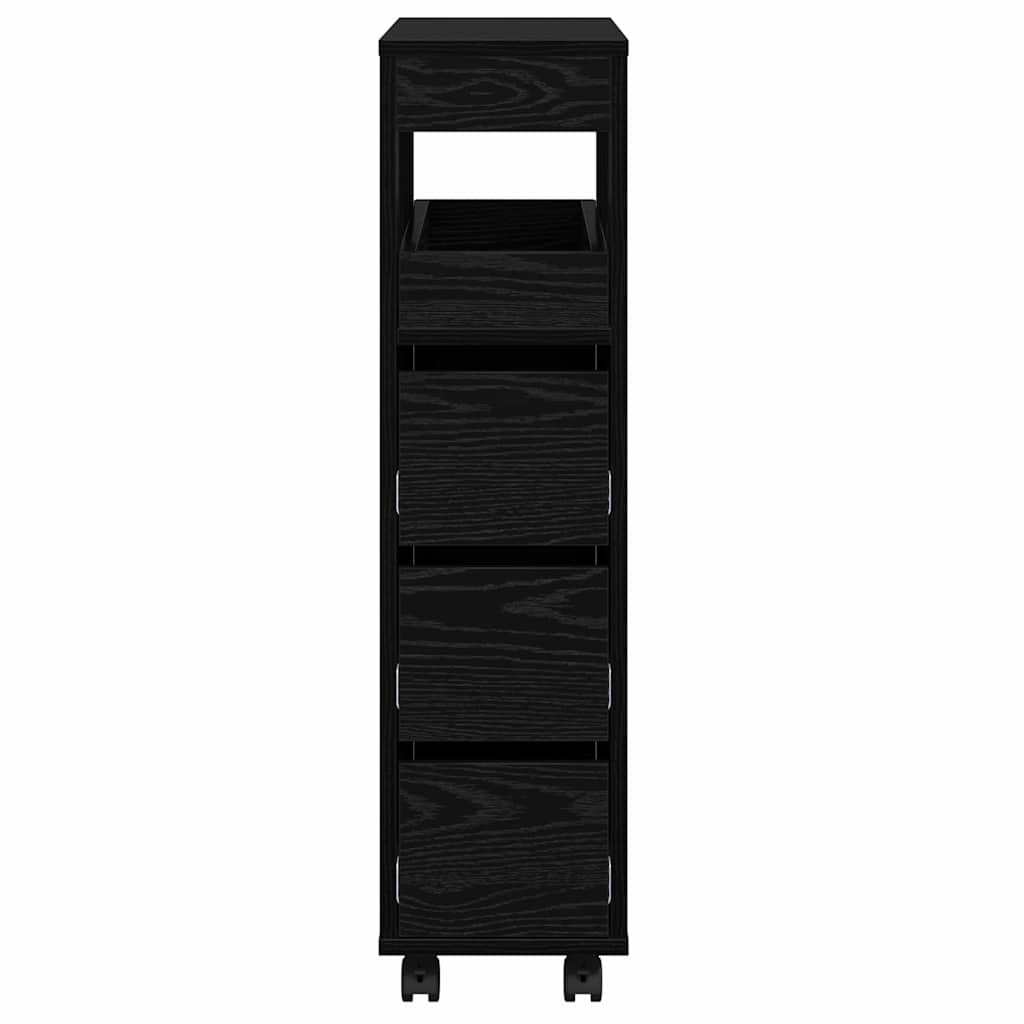 Schmaler Badezimmer-Schrank Schwarze Eiche 65 x 23 x 87 cm