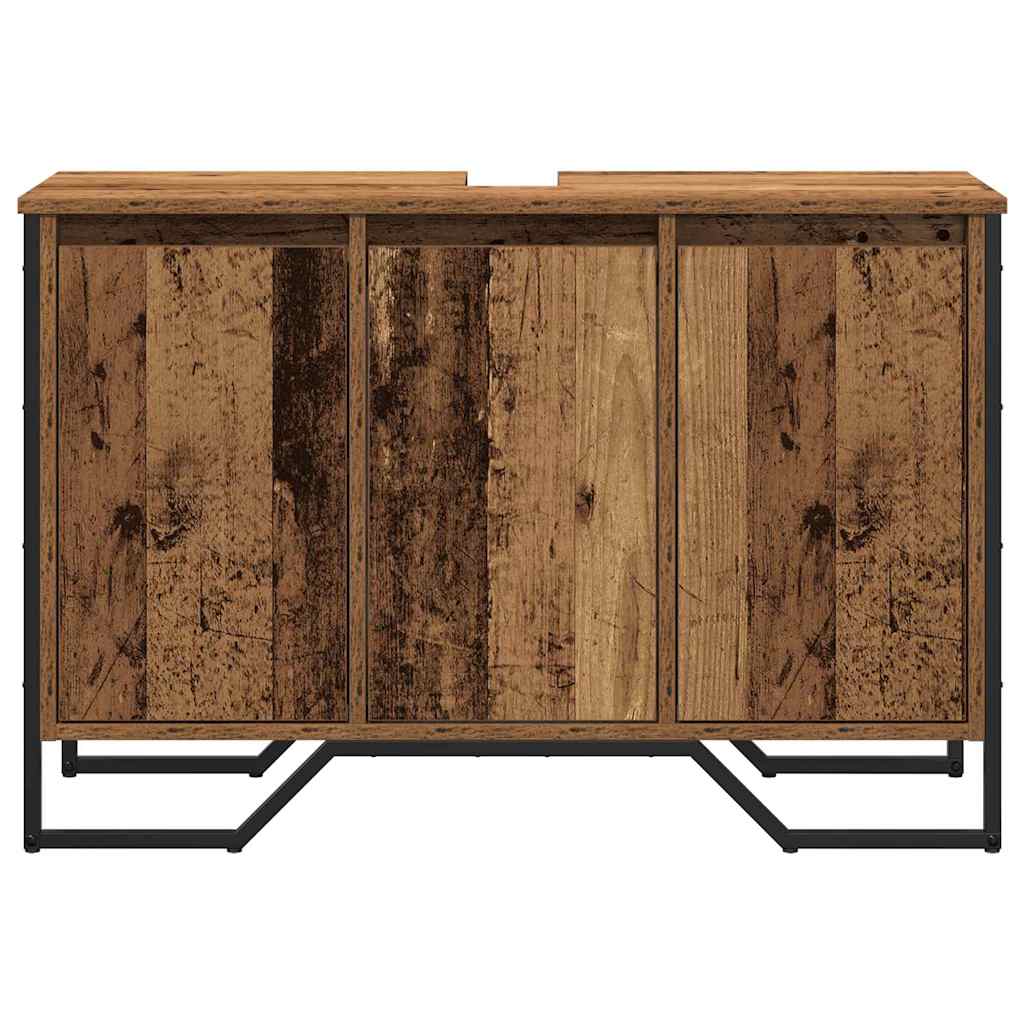 Waschbeckenunterschrank Altholz 91 x 35 x 60 cm Holzwerkstoff