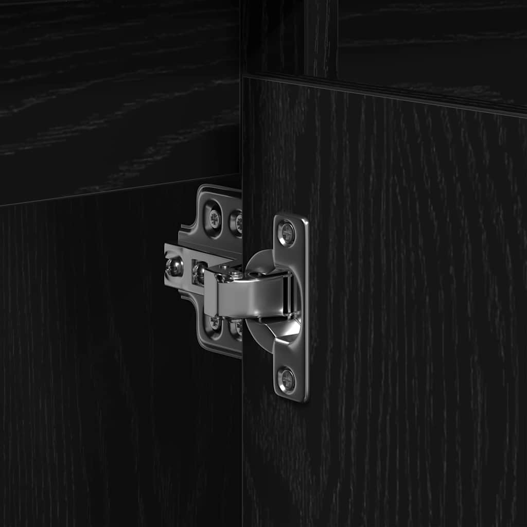 Waschbeckenunterschrank Schwarz Eichen-Optik 91 x 35 x 60 cm